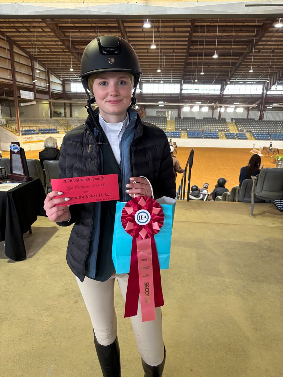 Lily with her Day 2 ribbon